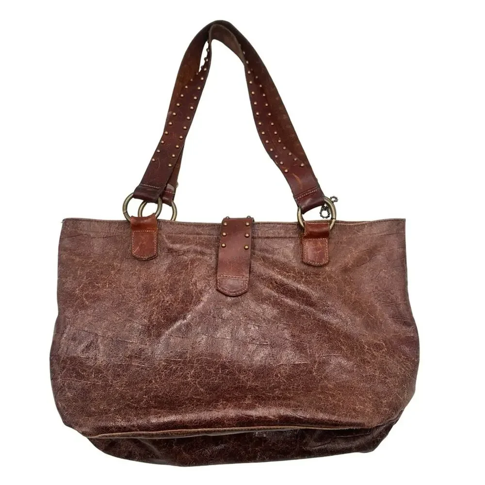 Leatherock USA Genuine Leather Shoulder Bag Chocolate Brown Made in USA